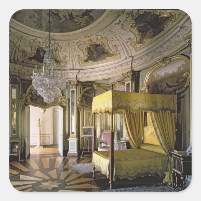 The Royal Bedroom in the Hall of Don Quixote Square Sticker (Front)