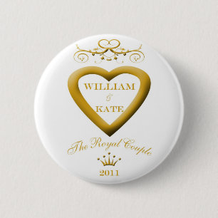 The Royal Couple William and Kate Souvenier Button