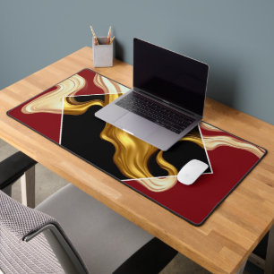 The Royal Flow Regal Crimson Diamond Liquid Gold Desk Mat