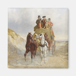 The Royal Mail Coach on the Road, 1841 (oil on pan Magnet