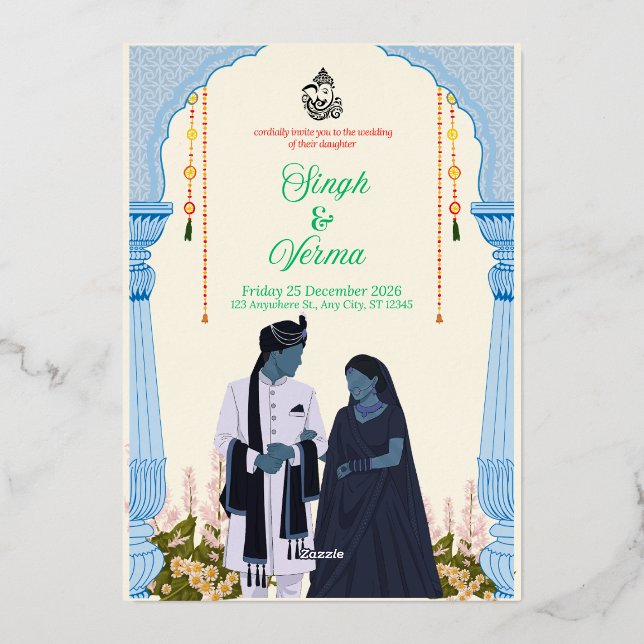✨ The Royal Union: Singh & Verma Wedding Invitatio (Back)