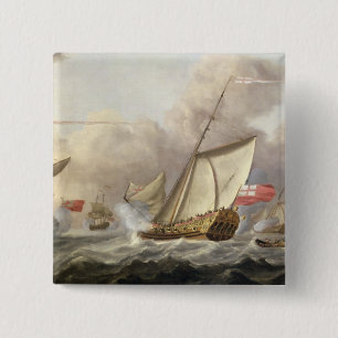 The Royal Yacht 'Mary' Exchanging Salutes 15 Cm Square Badge