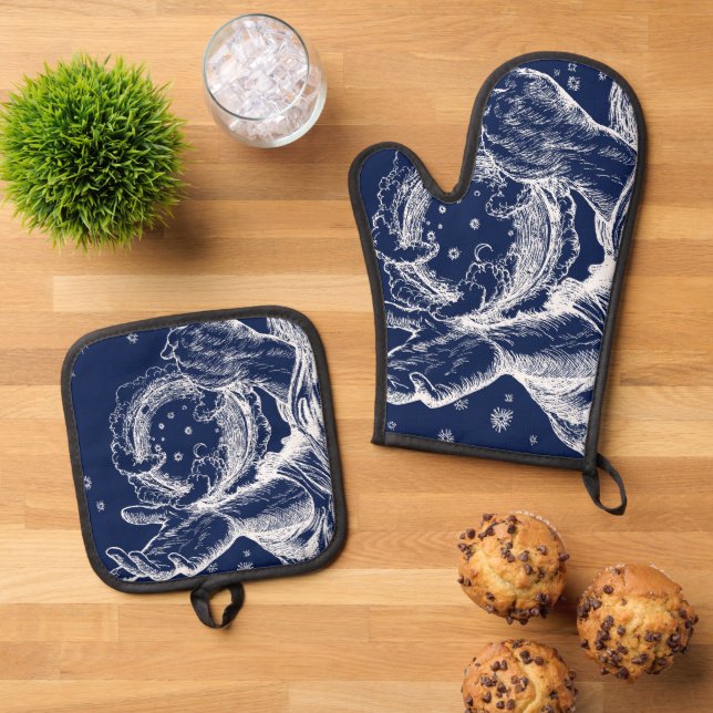 The Rubaiyat of Omar Khayyam Creation Oven Mitt & Pot Holder Set (Top Down)