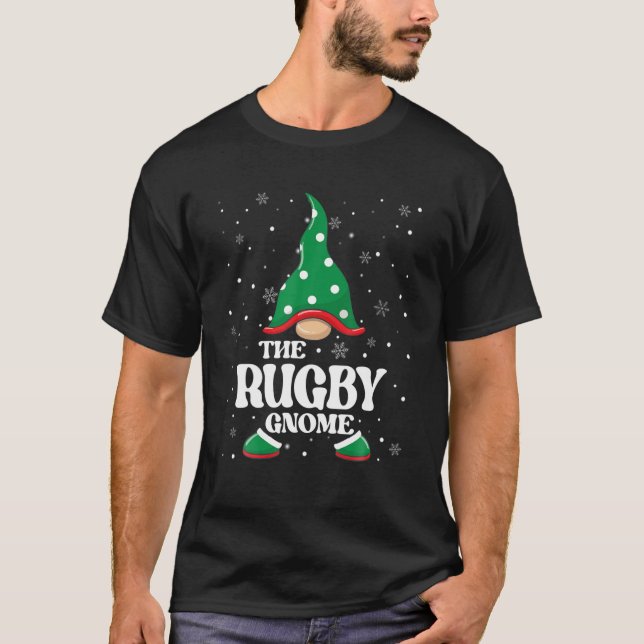 The Rugby Gnome Christmas Sport Matching Family Gr T-Shirt (Front)