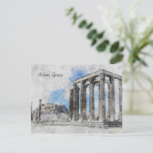 The ruins of ancient temple Zeus, Athens, Greece Postcard