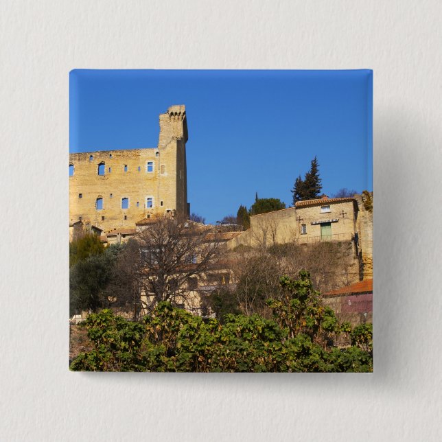 The ruins of the Pope's summer castle in 15 Cm Square Badge (Front)
