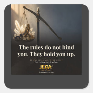 The Rules Hold You Up Book Quote Square Sticker