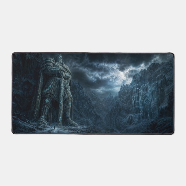 The Rune Sentinel – Colossal Armoured Guardian Desk Mat (Front)