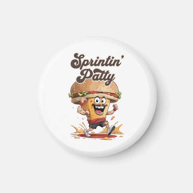 The Running Cheeseburger Magnet (Front)