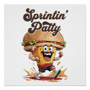 The Running Cheeseburger Poster