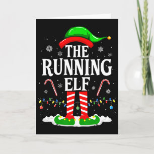 The Running Elf Xmas Running Funny Runner Christma Card