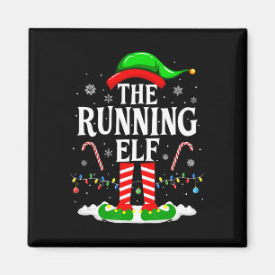 The Running Elf Xmas Running Funny Runner Christma Magnet