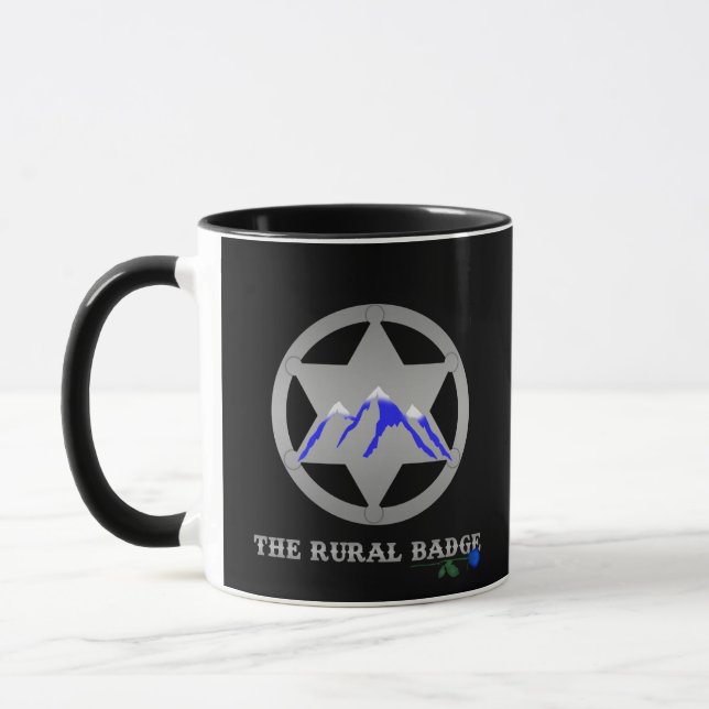 The Rural Badge Mug Black Handle (Left)