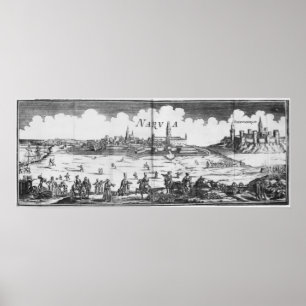 The Russian army besieging Narva in 1700 Poster