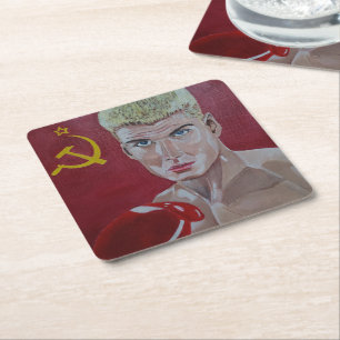 The Russian Painting by Alfred Fox Square Paper Coaster