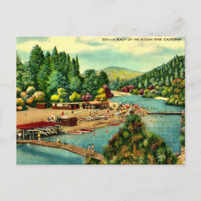 The  Russian River Bathing Beach Postcard (Front)