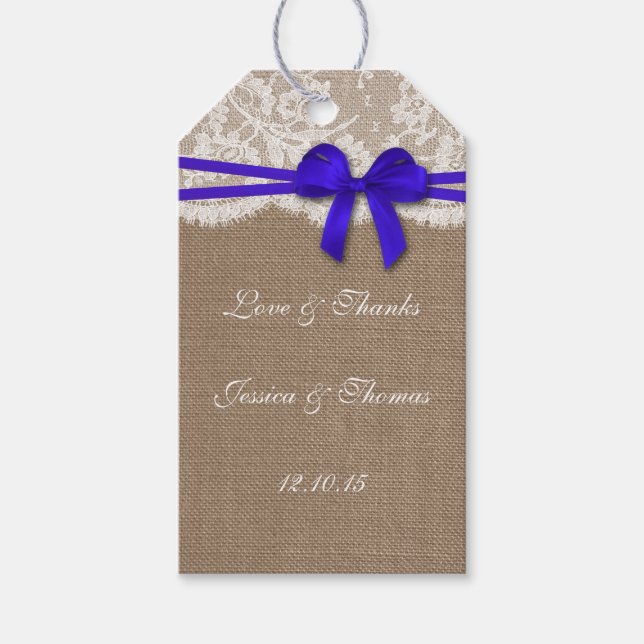 The Rustic Blue Bow Collection Tags (Front)