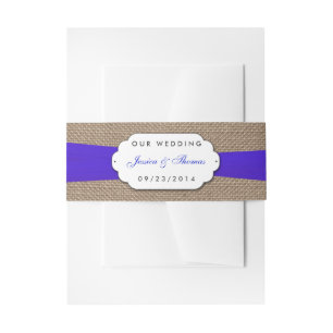 The Rustic Blue Bow Wedding Collection Invitation Belly Band