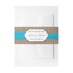 The Rustic Blue Bow Wedding Collection Invitation Belly Band