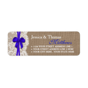 The Rustic Blue Bow Wedding Collection Labels