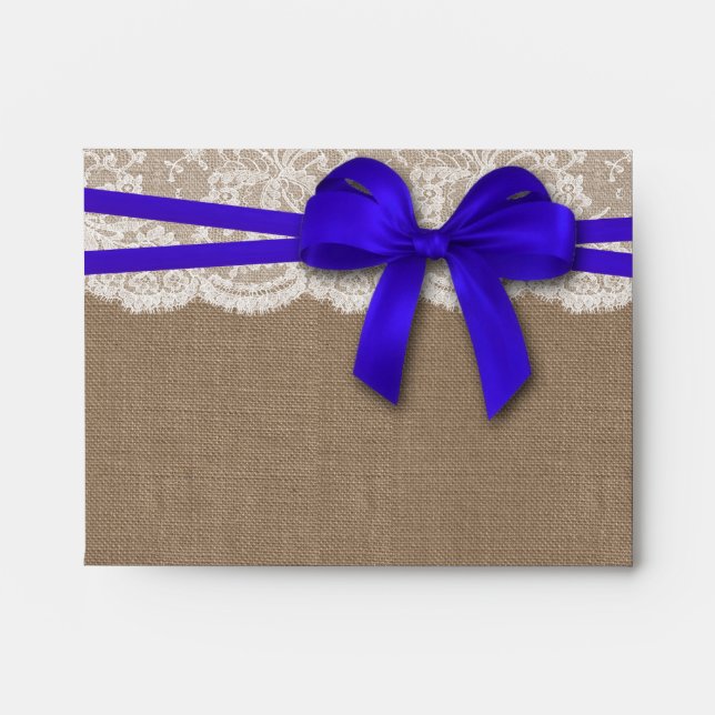 The Rustic Blue Bow Wedding Collection - RSVP Envelopes (Front)