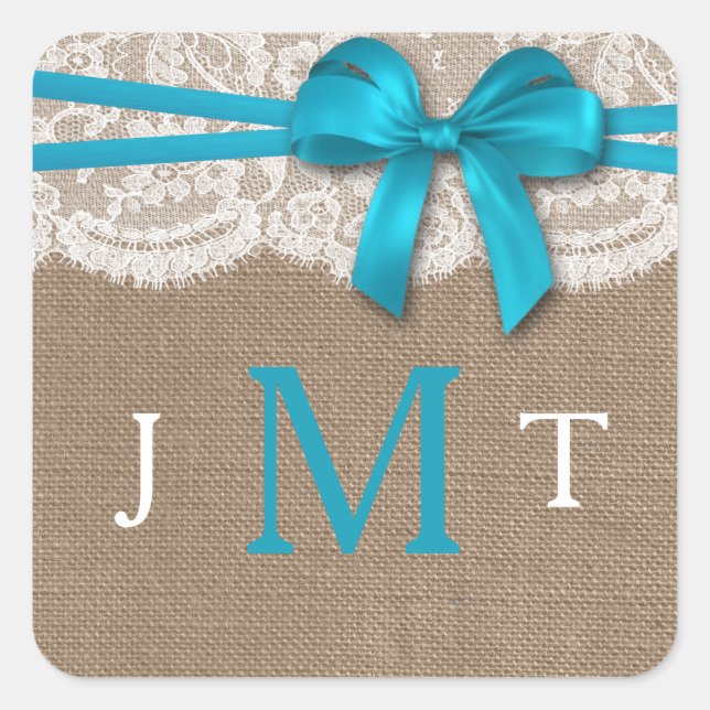 The Rustic Blue Bow Wedding Collection Seals (Front)