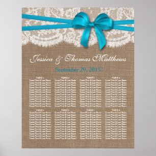 The Rustic Blue Bow Wedding Collection Seating Poster