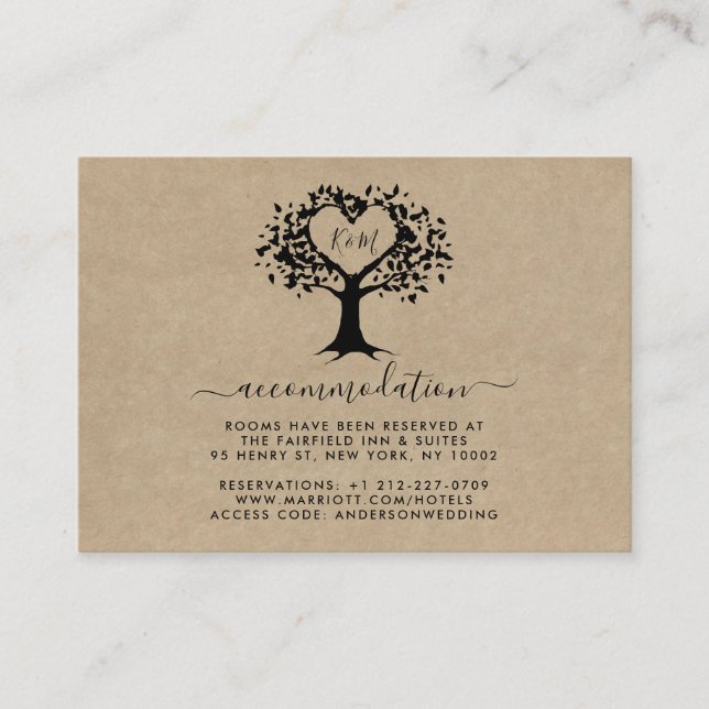 The Rustic Heart Tree Wedding Collection Enclosure Card (Front)