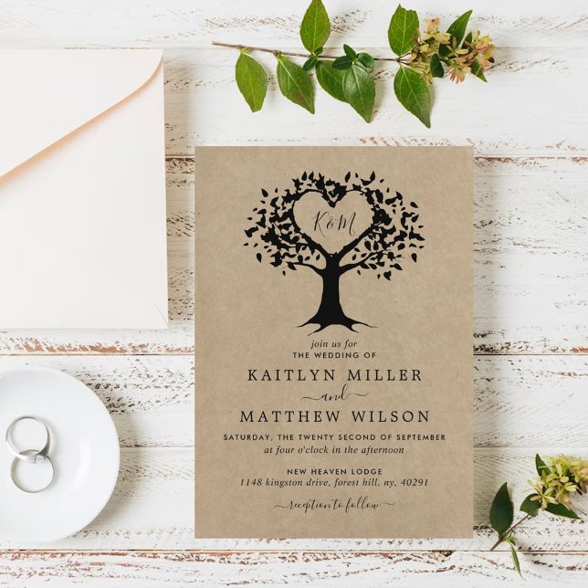 The Rustic Heart Tree Wedding Collection Invitation (Creator Uploaded)