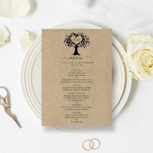 The Rustic Heart Tree Wedding Collection Menu