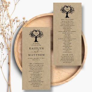 The Rustic Heart Tree Wedding Collection - Program Rack Card
