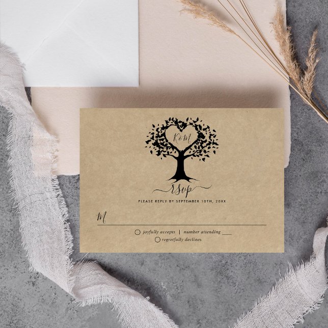 The Rustic Heart Tree Wedding Collection RSVP (Creator Uploaded)