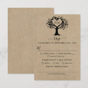 The Rustic Heart Tree Wedding Collection RSVP Card