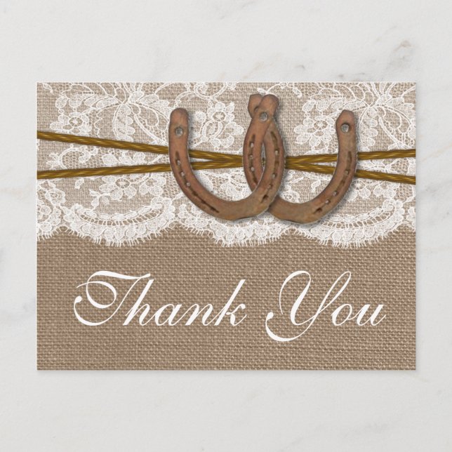 The Rustic Horseshoe Wedding Collection Postcard (Front)