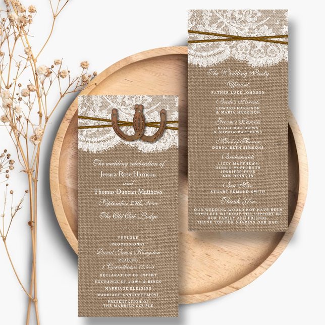 The Rustic Horseshoe Wedding Collection Programs Programme (Creator Uploaded)