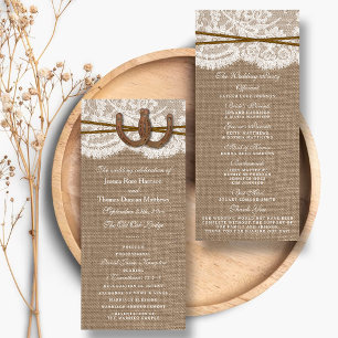 The Rustic Horseshoe Wedding Collection Programs Rack Card
