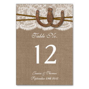 The Rustic Horseshoe Wedding Collection Table Number