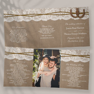 The Rustic Horseshoe Wedding Collection Tri-Fold Programme
