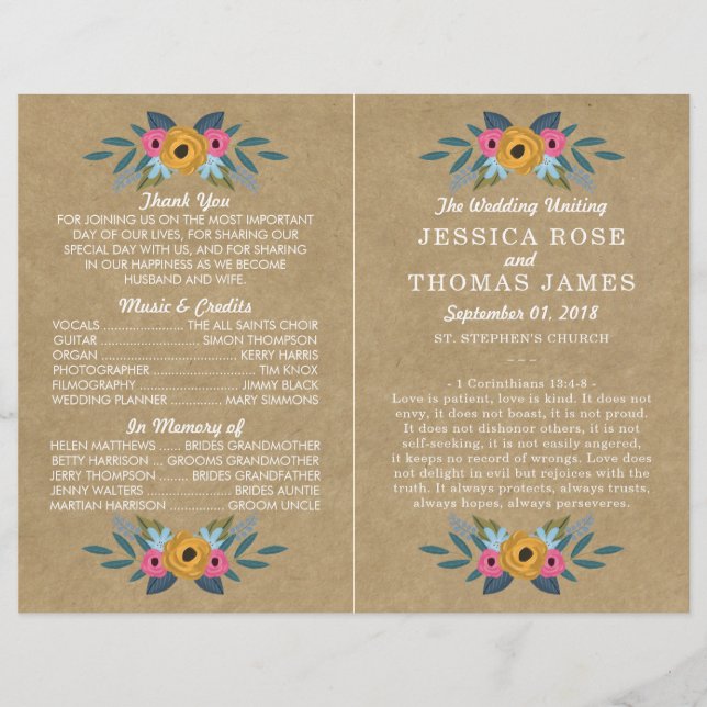 The Rustic Kraft Floral Wreath Wedding Collection (Front)