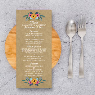 The Rustic Kraft Floral Wreath Wedding Collection Menu
