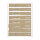 The Rustic Kraft Floral Wreath Wedding Collection Wrap Around Label (Sheet)