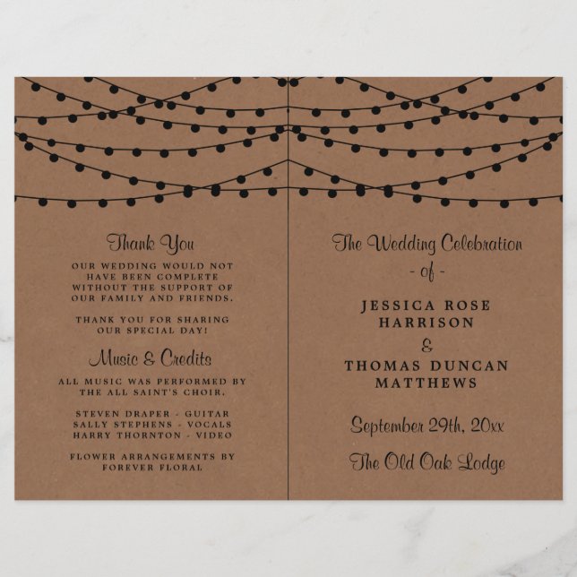 The Rustic Kraft String Lights Wedding Collection (Front)