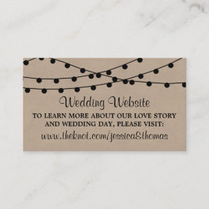 The Rustic Kraft String Lights Wedding Collection Enclosure Card
