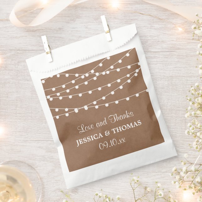 The Rustic Kraft String Lights Wedding Collection Favour Bags (Clipped)