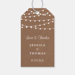 The Rustic Kraft String Lights Wedding Collection Gift Tags