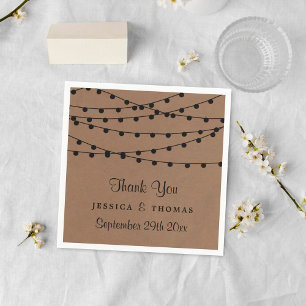 The Rustic Kraft String Lights Wedding Collection Napkin