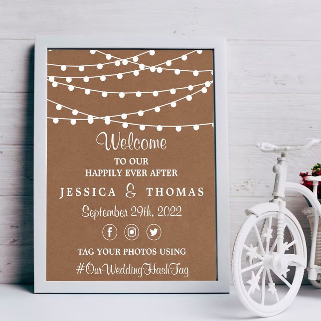 The Rustic Kraft String Lights Wedding Collection Poster (Creator Uploaded)