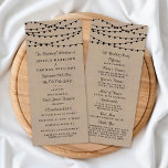The Rustic Kraft String Lights Wedding Collection Programme<br><div class="desc">Simple yet elegant, the string lights on rustic Kraft wedding collection is a stunning design featuring lovely white hanging string lights on a Kraft effect background, which is perfect for any rustic wedding celebration. These programs can be personalised for your special occasion and would make the perfect order of service...</div>