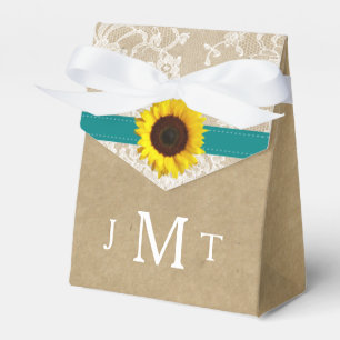 The Rustic Kraft Sunflower Wedding Collection Favour Box