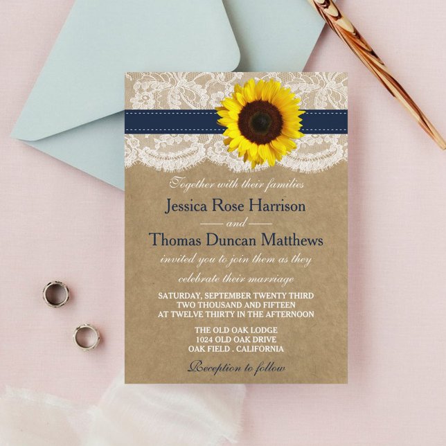 The Rustic Kraft Sunflower Wedding Collection Invitation (Creator Uploaded)